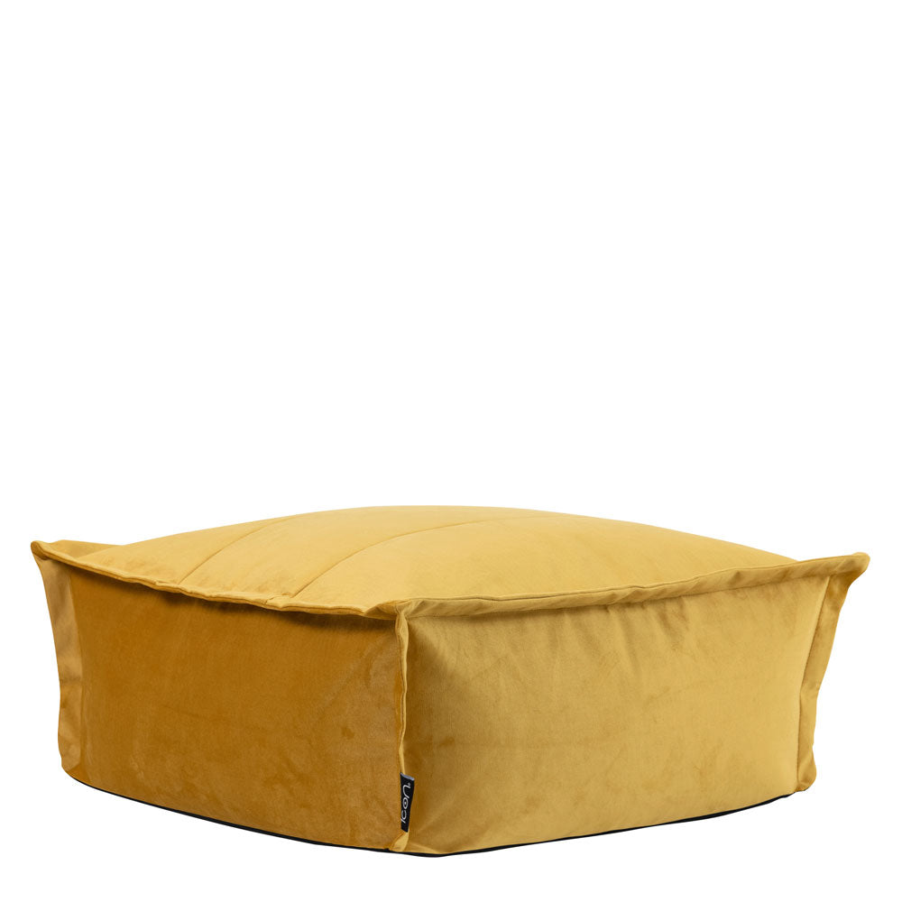 Vita Velvet Footstool Bean Bag Pouffe | Yellow