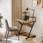 Home Office Desk With Storage, Gaming Table, Brown | Small | Brown