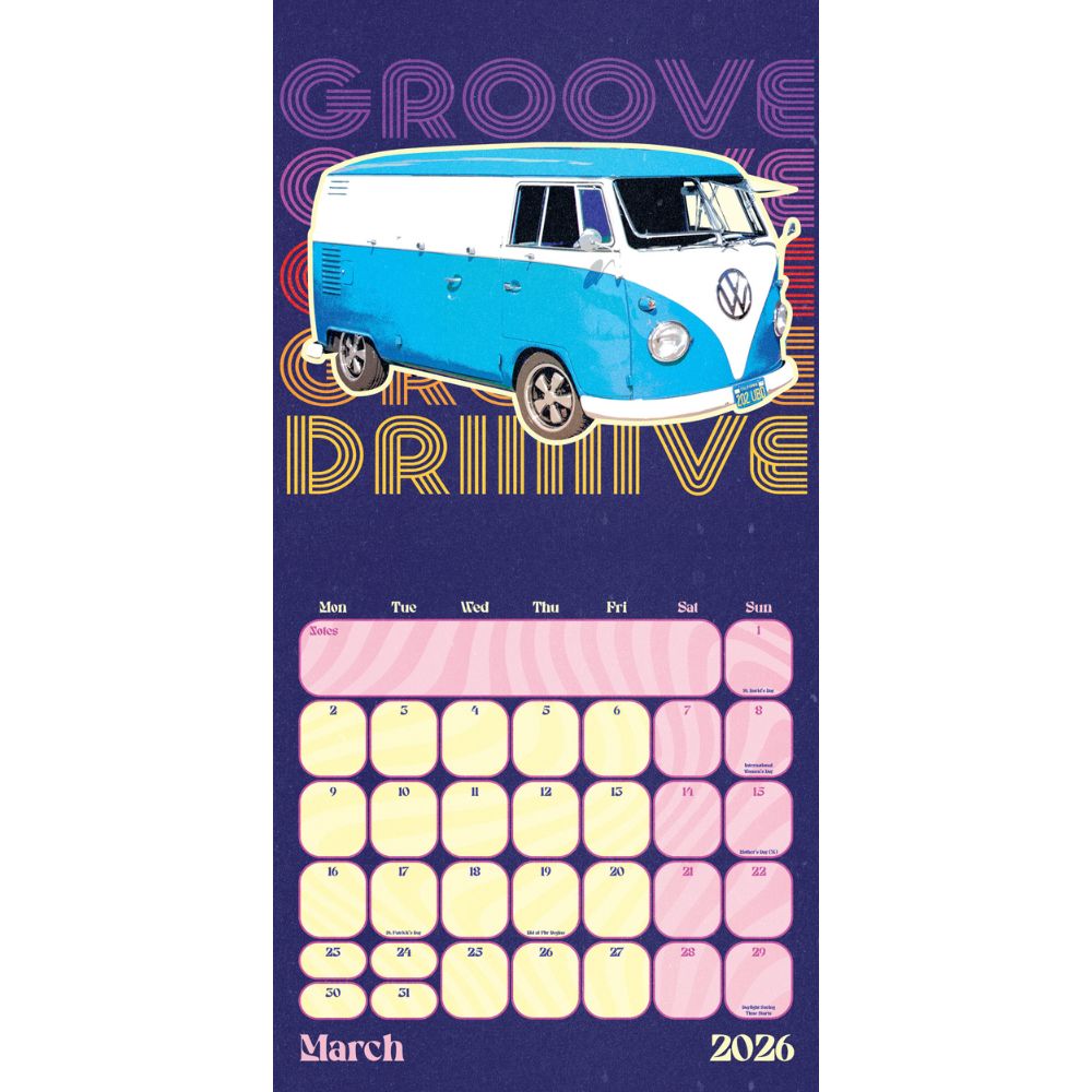 Vw Campervan 2026 Square Calendar Official Product