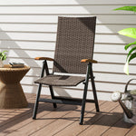 Outdoor Folding Rattan Chair, Dining Chair | Set of 1 | Brown