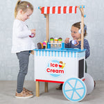 Wooden Ice Cream Cart, With Ice Creams And Lollies