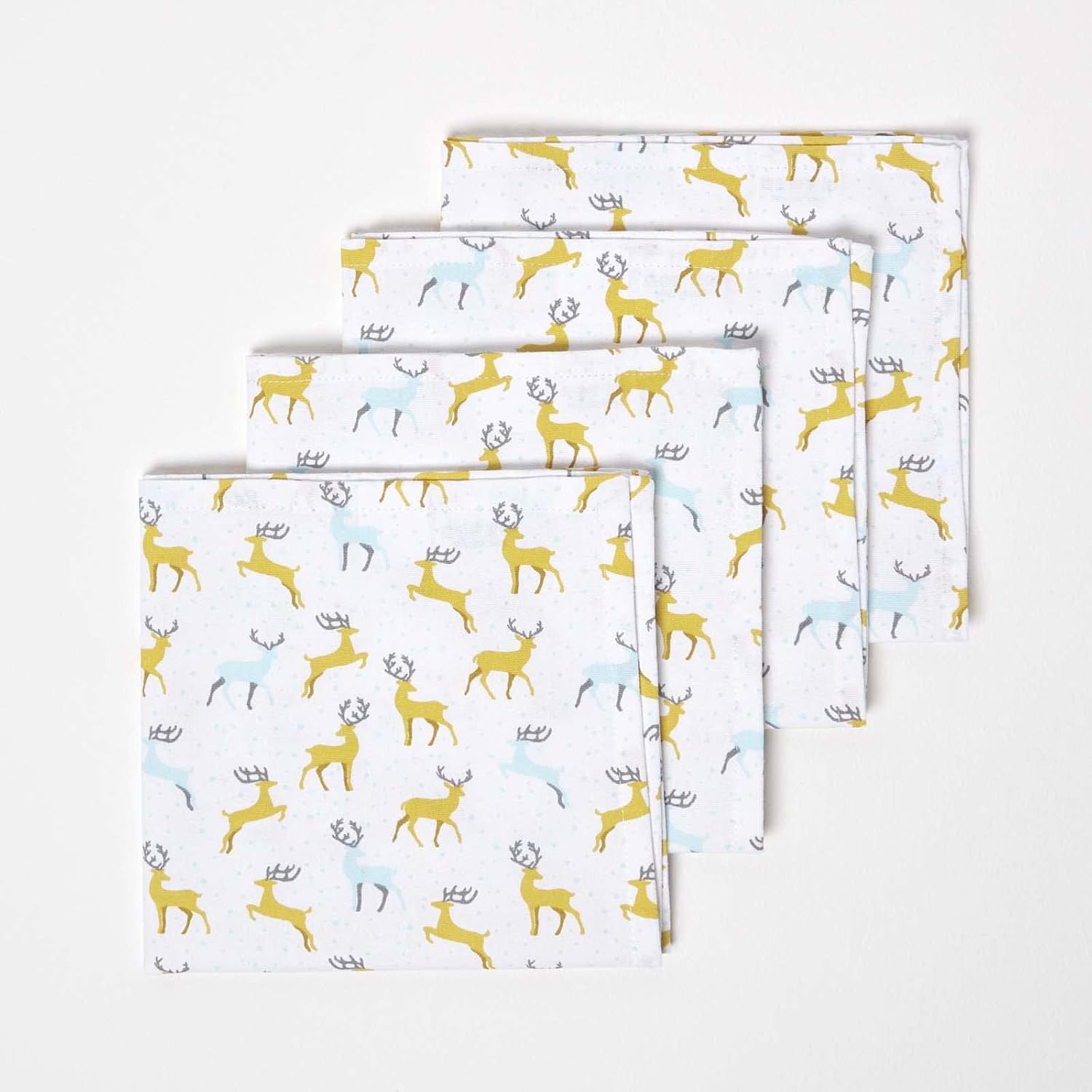 Majestic Stag Grey Christmas Napkins, Set Of 4