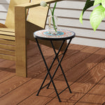 Mosaic Garden Table, 35.5cm Folding Coffee Table | Multi Colour