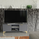 Tide Crest Tv Unit 120cm - Fluted Design | Dark Grey