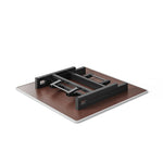 80*80*50cm Square Folding Coffee Table With Marble Effect Top | 80cm x 80cm | Black & White