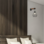 Acero Wall Lamp 1xe27 This Hand Made Industrial Style Lamp Is Hand Made From Sleek Black Steel And Natural Dark Wood