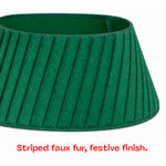 Round Faux Fur Christmas Tree Skirt With Velcro Closure | Green