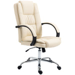 Pu Leather High Back Executive Chair | Beige
