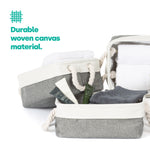 Livivo Set Of 3 Medium Fabric Storage Baskets With Rope Handles