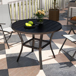 90 Cm Garden Dining Table, Round Garden Table W/parasol Hole