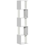 5 Tier Bookshelf Freestanding Bookcase Storage Shelves | One Size | Light Slate Gray