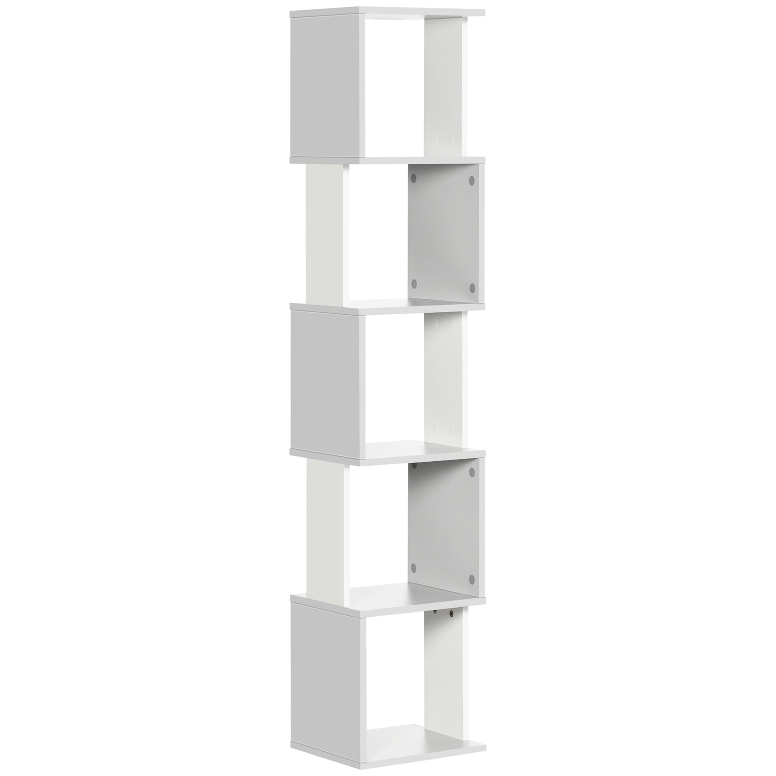 5 Tier Bookshelf Freestanding Bookcase Storage Shelves | One Size | Light Slate Gray