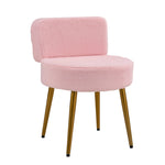 Upholstered Dressing Table Stool With Adjustable Feet | Pink