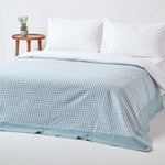 Cotton Gingham Check Throw | 150cm x 200cm | Blue