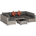 4 Pieces Patio Rattan Sofa Set Conservatory