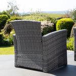 Covea Dark Grey Rattan Lounge Set - 2 Seat Sofa, 2 X Chairs + Table