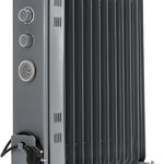 Oil Filled 11 Fin Portable Electric Radiator Heater 2500w | Grey