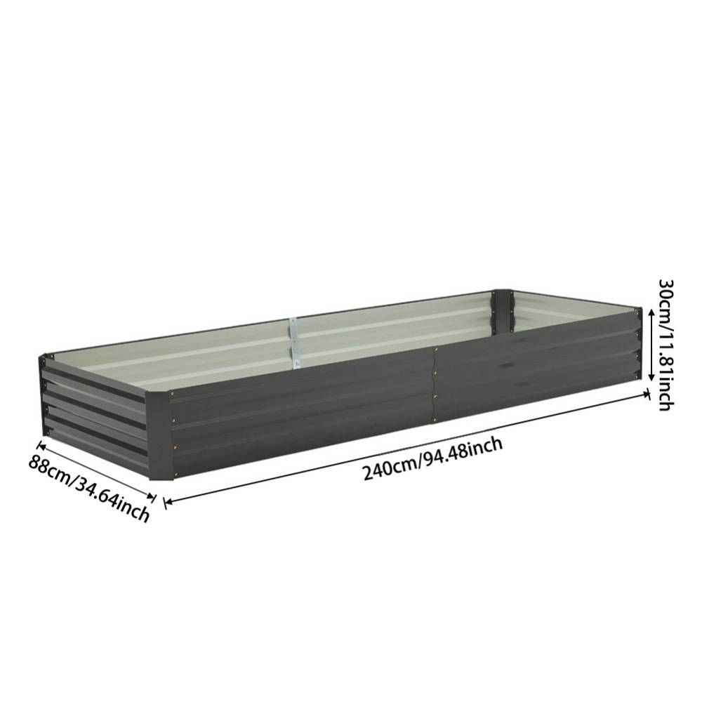 Outdoor Rectangular Metal Raised Garden Bed