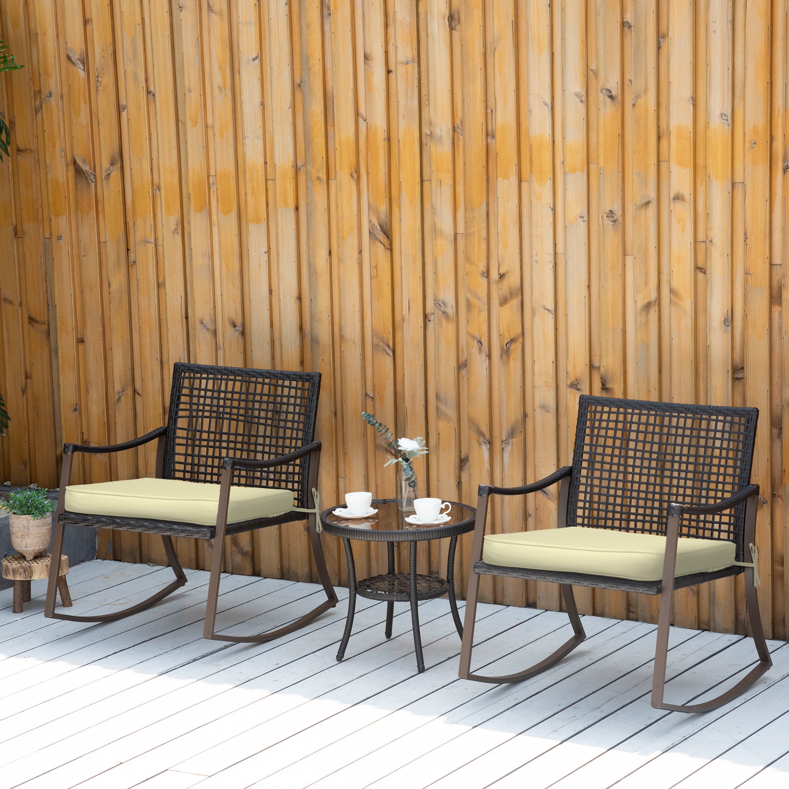 6-piece Chair Cushion Seat Pads Dining Chair Withstraps | Cream