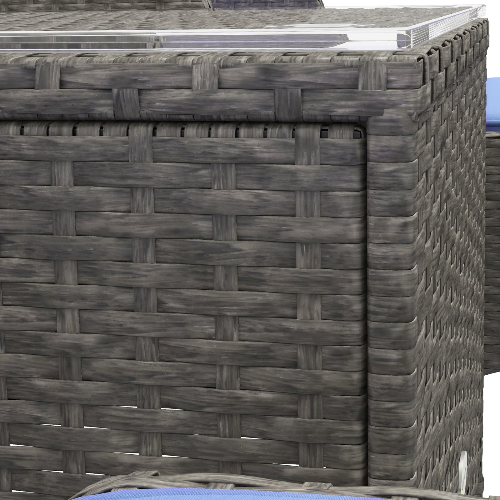5 Pieces Outdoor Patio Furniture Set Wicker Conversation Set | Blue