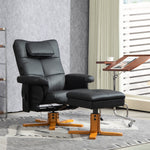 Massage Recliner Chair With Footstool And Hidden Storage | One Size | Black