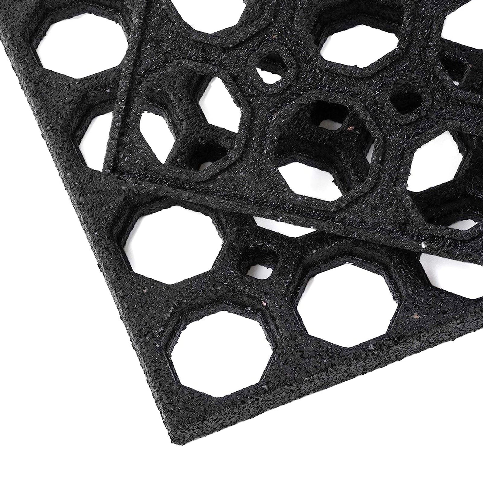 Honeycomb Outdoor Doormat With Open Back | Medium | Black