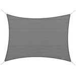 Sun Shade Sail Hdpe Rectangle Canopy, Charcoal Grey | Medium | Charcoal Gray