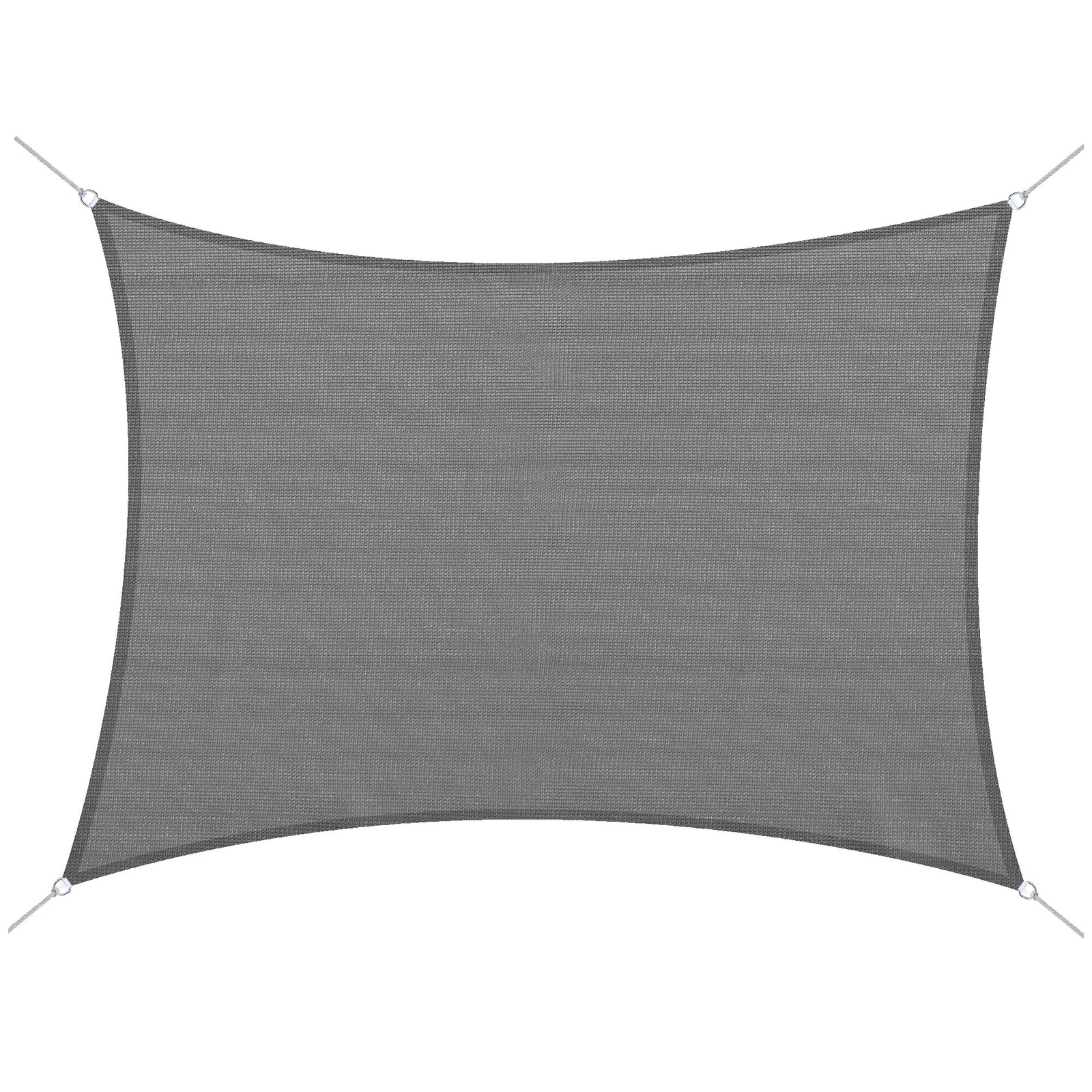 Sun Shade Sail Hdpe Rectangle Canopy, Charcoal Grey | Medium | Charcoal Gray