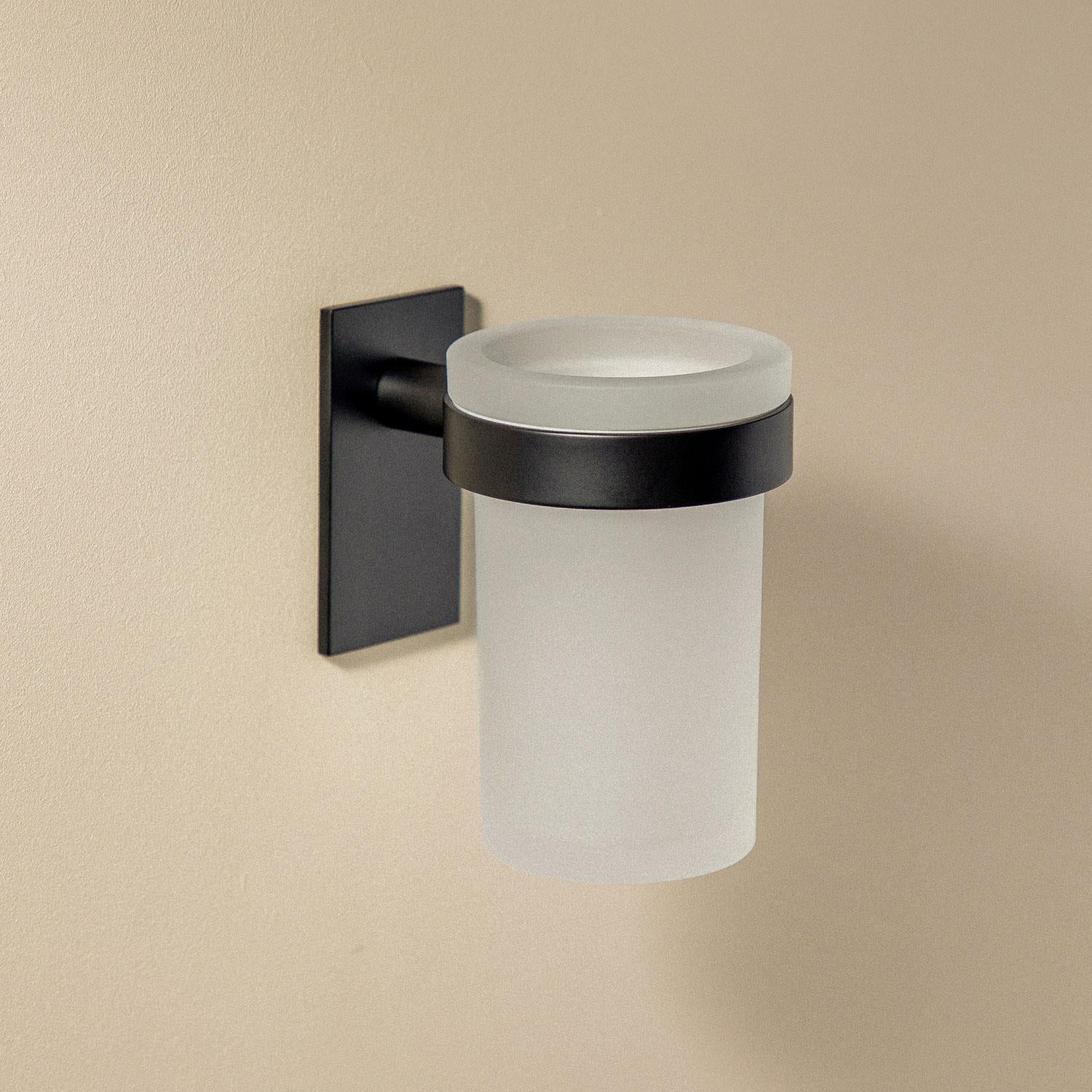 Wall-mounted Toothbrush Holder, Self-adhesive, Black, Stick Collection