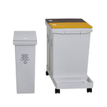 36l/60l 3-compartment Trash Can With Lids And Wheels Dry And Wet Waste Separation Rolling Kitchen Recycling Bin | Large