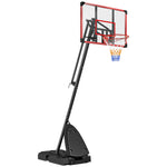 Adjustable Portable Basketball Hoop And Stand With Wheels | Red