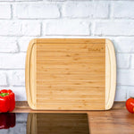 BlauKe Wood Cutting Board For Kitchen - 37x29cm Bamboo Cutting Board With Juice Groove - Wooden Butcher Block