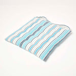 Striped Seat Pad With Button Straps 100% Cotton, 40 X 40 Cm | Set-of-1 | Blue