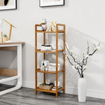 3/4/5-tier Tiered Bamboo Wood Book Storage Shelf | Medium | Brown