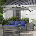3m Cantilever Banana Parasol W/ Cross Base | Dark Gray