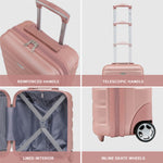 45x36x20cm Easyjet Free Cabin Bag 2 Wheel Suitcase Hard Shell Carry On | Cabin | Rose