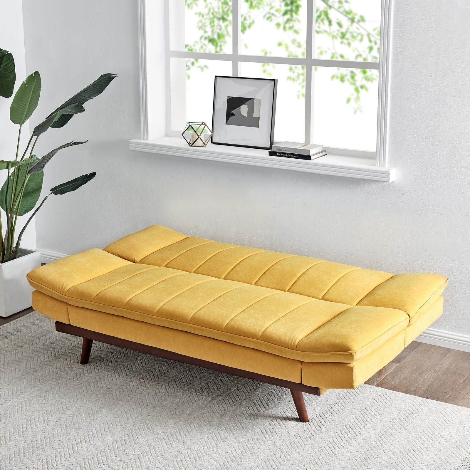 Scandinavian Click Clack Sofa Bed - Double | Yellow
