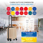 55x40x20cm Lightweight Luggage Overhead Cabin Hard Shell Cabin Suitcase 60+ Airlines Approved - Carry On Case - 4 Wheels | Cabin | Champagne