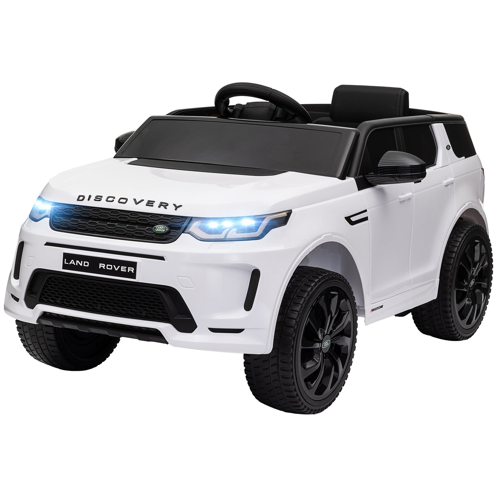 Land Rover Licensed Kids Electric Car W/ Remote Music | White