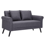 Contemporary Upholstered Loveseat Sofa With Rolled Arms