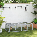 New Rabbit Hutch Cage With Run And Play Space For Outdoor, Grey