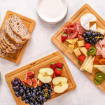 BlauKe Wood Cutting Boards For Kitchen - Bamboo Cutting Board Set With Juice Groove And Handles - Wooden Chopping Board