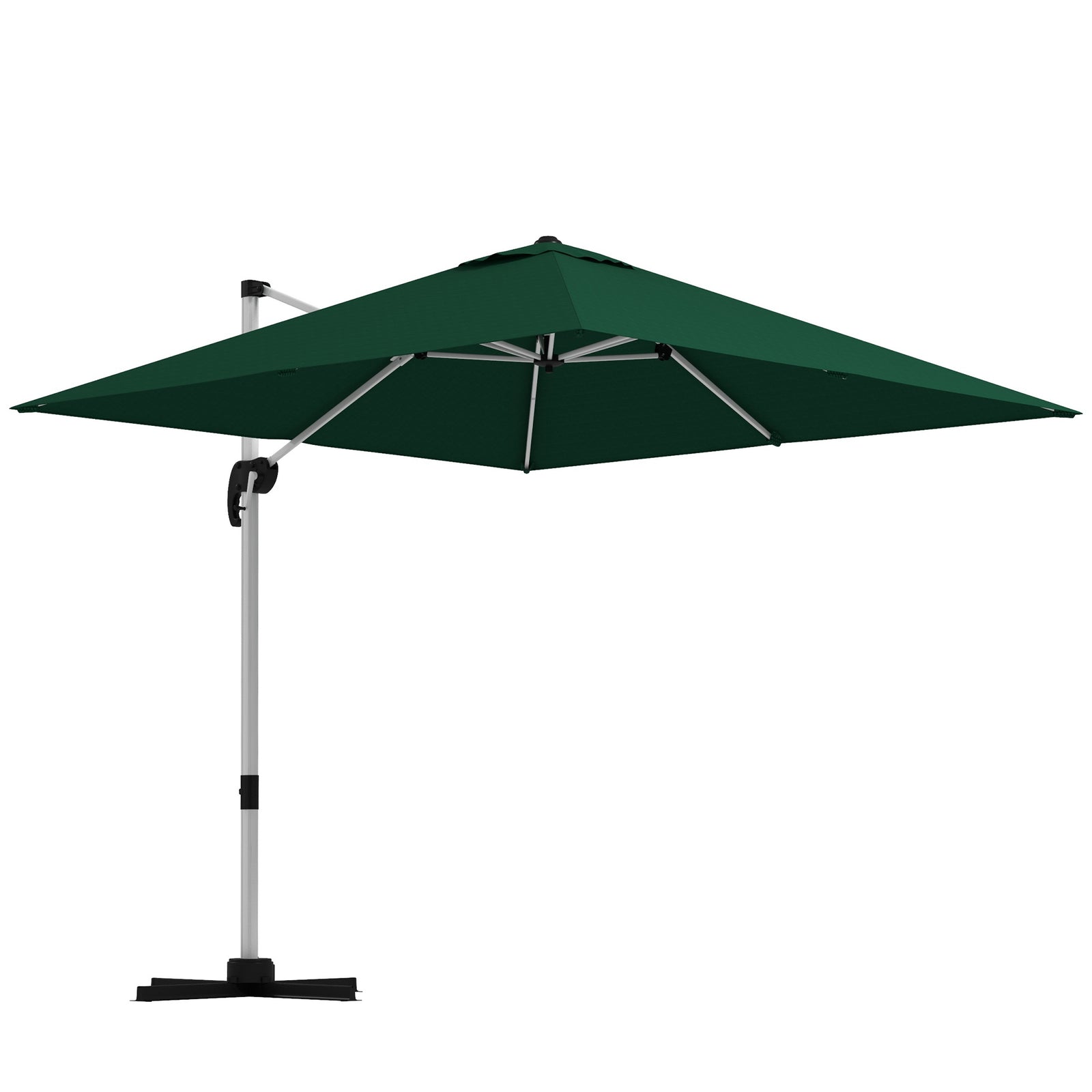 3x3m Cantilever Roma Parasol W/ 360° Crank Handle Tilt | Green