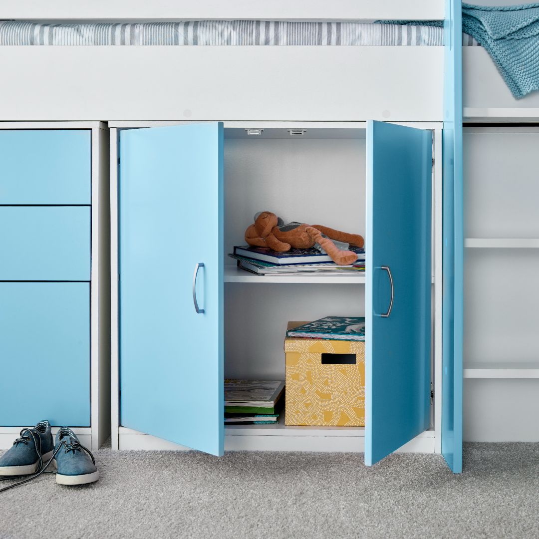 Lacy Storage Mid Sleeper Bed | Single | Blue
