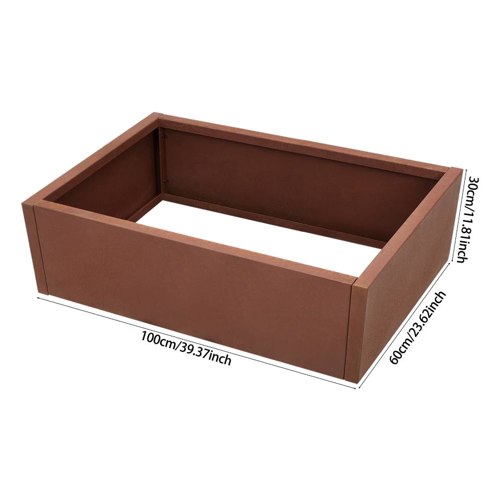Rusty Raised Bed Steel Planter Box – Outdoor Garden Flower Bed, Weatherproof Rust Finish, Durable Raised Planter For Patio & Yard | Medium