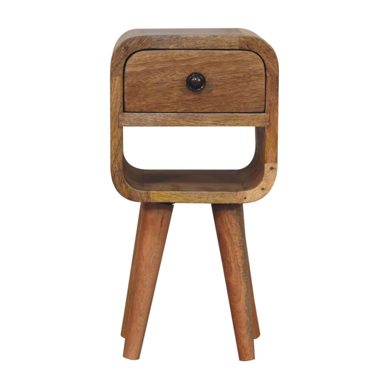 Solid Wood Extra Mini Oak-ish Curve Lower Bedside