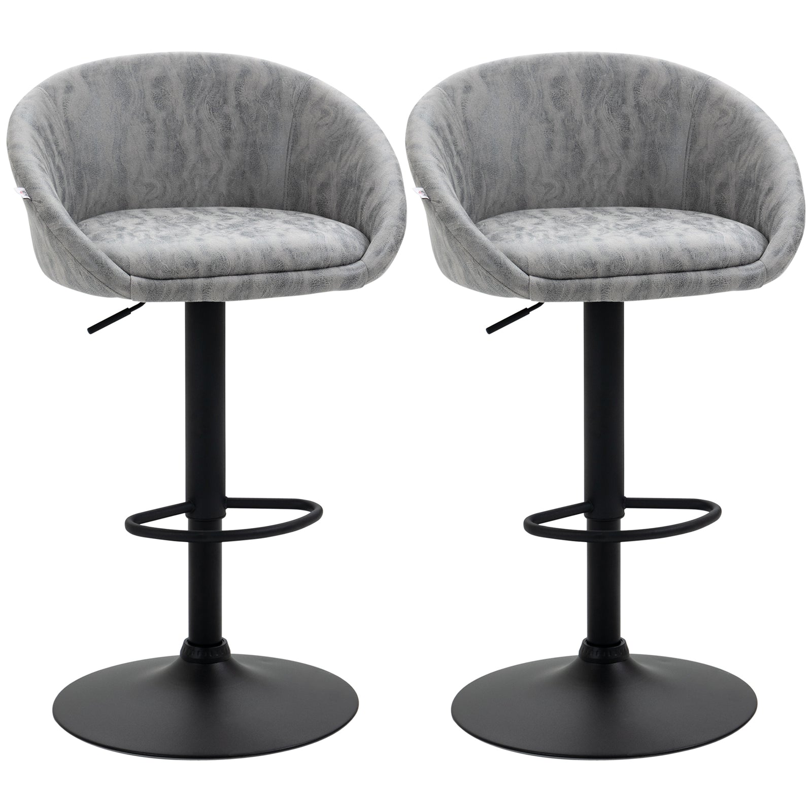 Modern Swivel Bar Stools Adjustable Grey