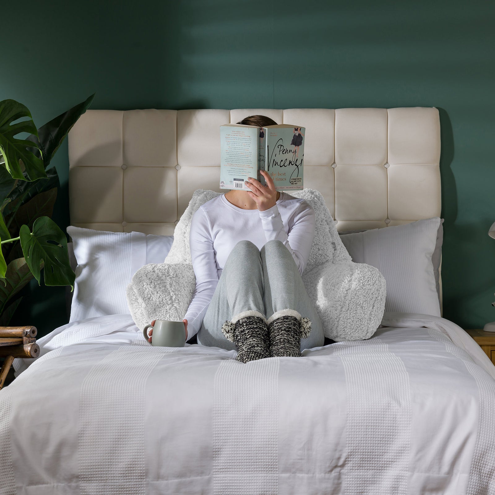 Teddy Borg Cuddle Cushion Pillow | Beige