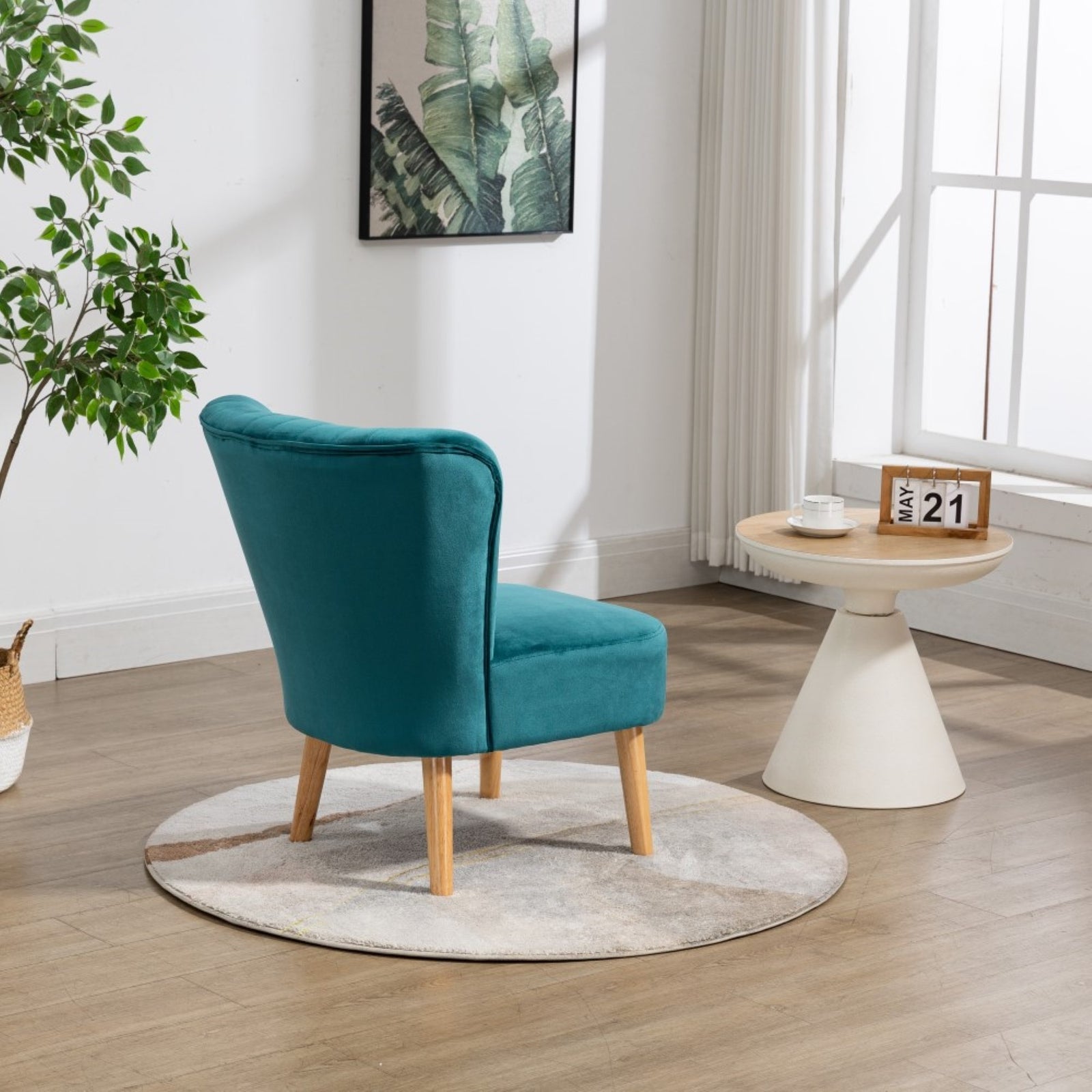 Arezza Velvet Accent Chair | Teal