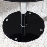 90cm Dia X 75cm H Round Dining Table, Black Tempered Glass Top Modern Minimalist Round Glass Dining Table